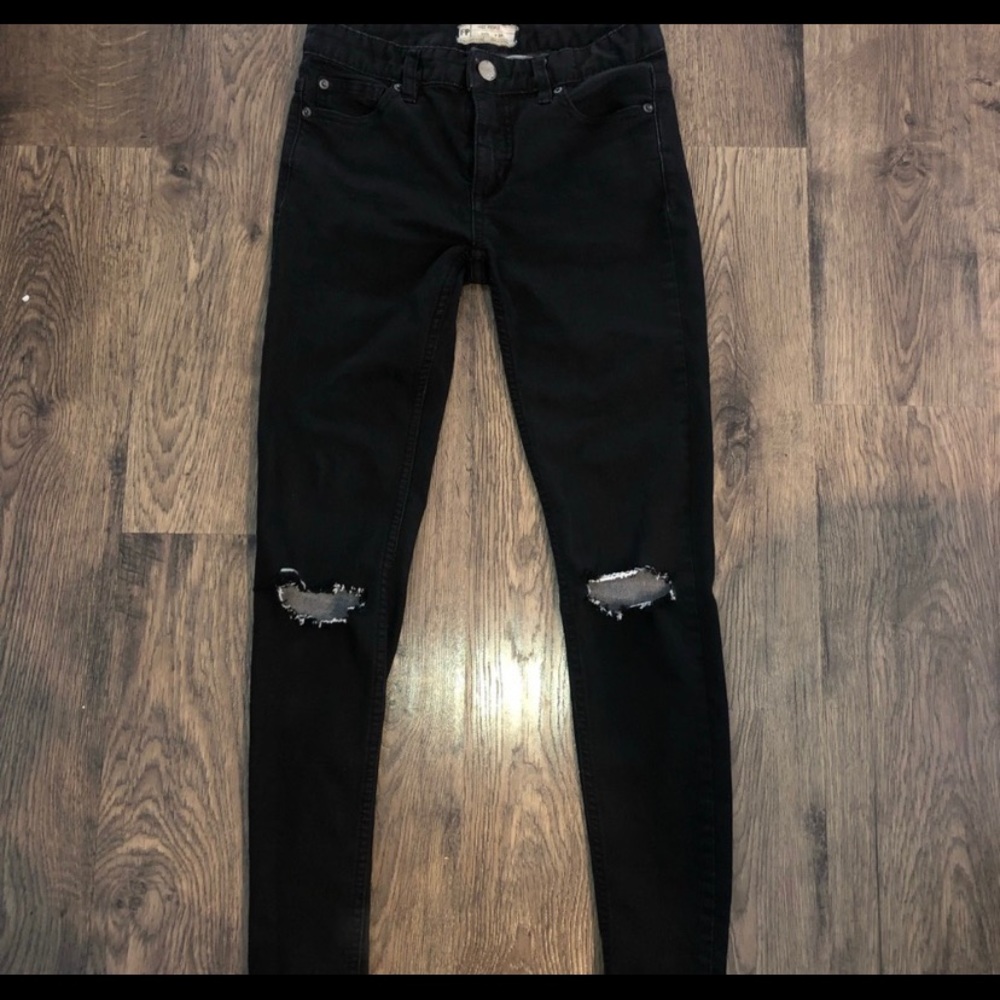High waisted Free People black jeans